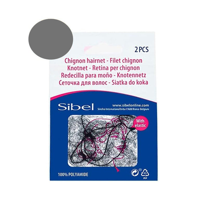 Sibel Nylon Hair Net 2 pcs Grey
