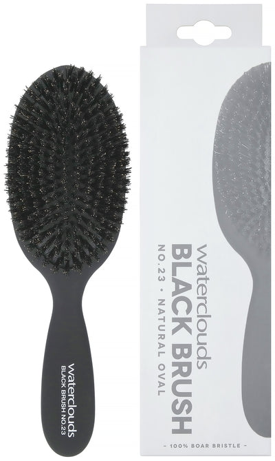 Waterclouds Black Brush 23 Natural Oval