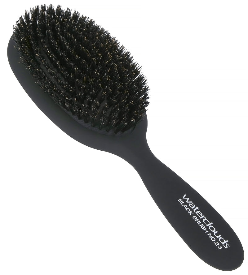 Waterclouds Black Brush 23 Natural Oval